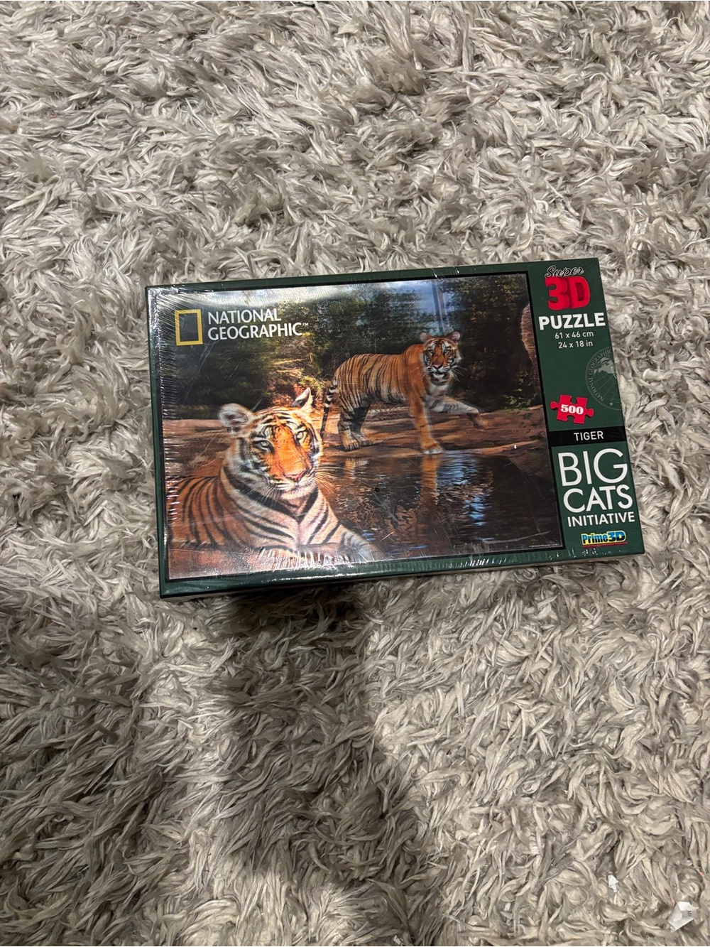 New National Geographic Big Cats Initiative 3D Tiger Puzzle - Green